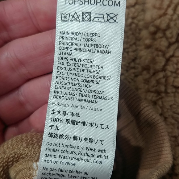 Topshop sherpa quarter zip jacket 12 - Picture 6 of 7